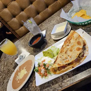 Aloha Quesadilla, pineapple margarita