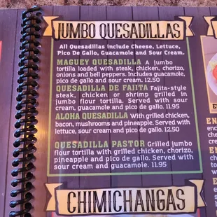 menu