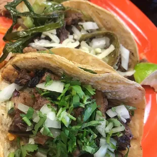 Stack taco and Lengua taco