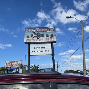 a sign for the restaurant