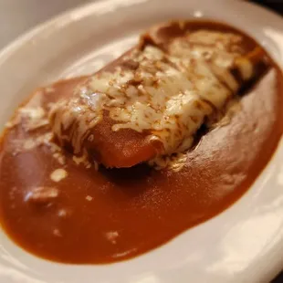 pork tamale with red sauce