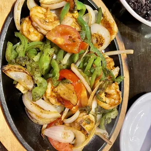 Shrimp fajitas