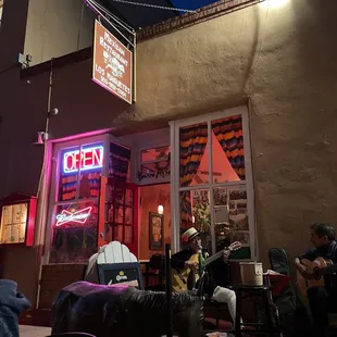 people sitting outside