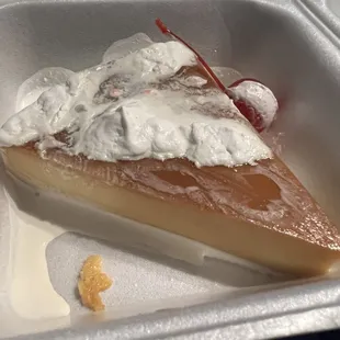 slice of flan - so delicious and not too heavy or fatty at all!!!