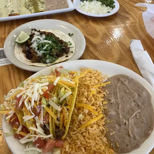 Crispy Taco Plate and enchiladas