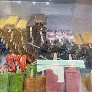 a variety of ice cream pops