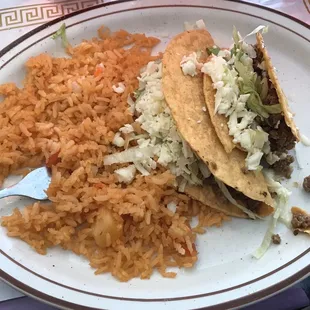 Tacos and awesome Mexican rice