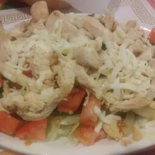 Grilled chicken salad.