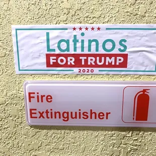 Trump sticker inside door