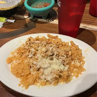 Chicken, rice and queso