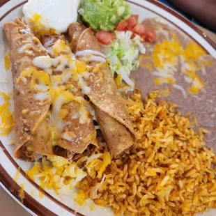 Chicken Flauta Plate