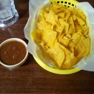 The reopened Los Mariachis on Motel Blvd. Salsa was pretty good but the chips something out of a nightmare. Pretty poor.