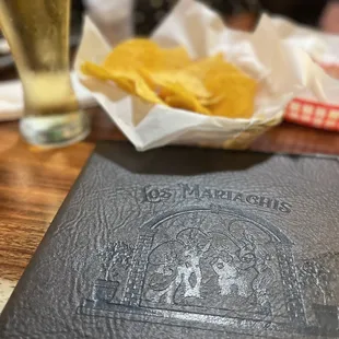 Menu and chips