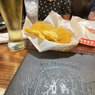 Chips  and beer