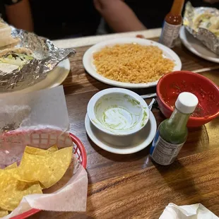 Chips - rice and salsa