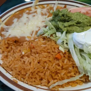 a plate of mexican food
