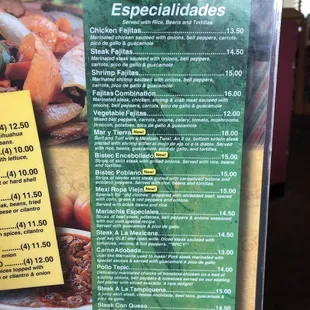 menu
