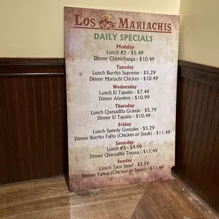 Daily Specials