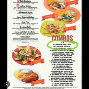 a menu for a mexican restaurant