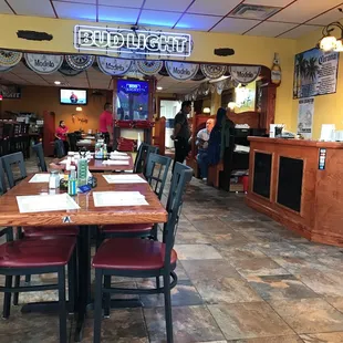 the dining area of the restaurant