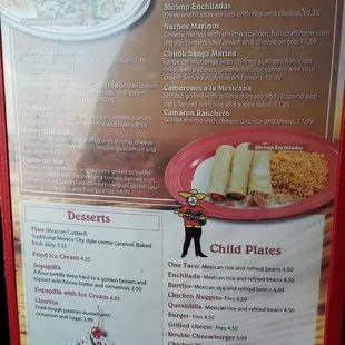 a menu for a mexican restaurant