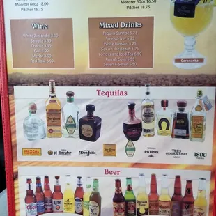 a menu for a mexican restaurant
