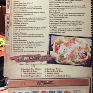 sushi and sashimi, menu