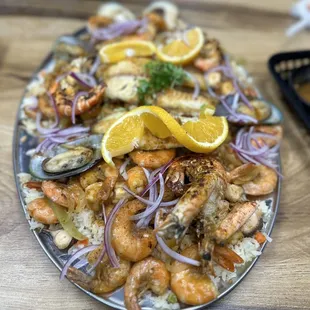 a platter of seafood