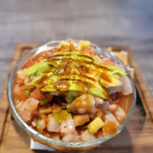 a bowl of food