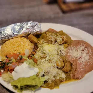a plate of mexican food