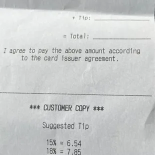 Suggested tips are lies!  The 20% tip suggestion is in reality 35%!