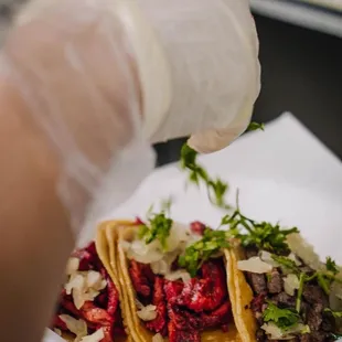 Mixture of Al pastor and asada