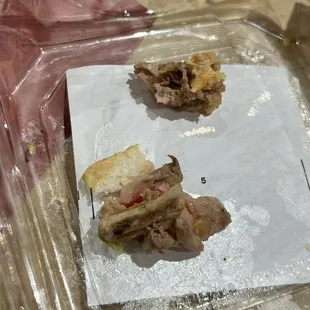 Bones from the rib eye torta. Couldn't eat the other half for fear of cracking a tooth.