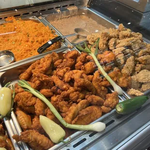 a variety of food items