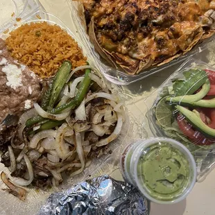a variety of mexican food