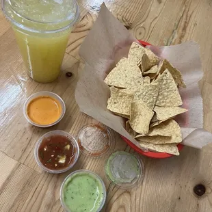 Chips &amp; Salsa with Pineapple juice