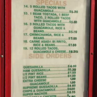 menu