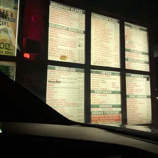 Drive thru menu 4/21/19