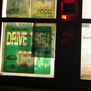 Drive thru menu 4/21/19