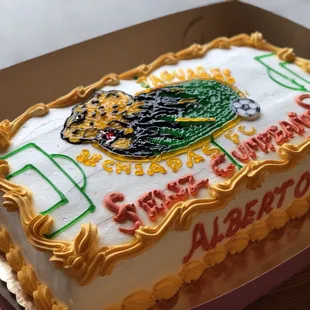 a birthday cake with a football theme