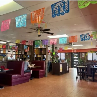 the interior of a mexican restaurant