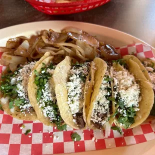 Mexican tacos with fajita meat