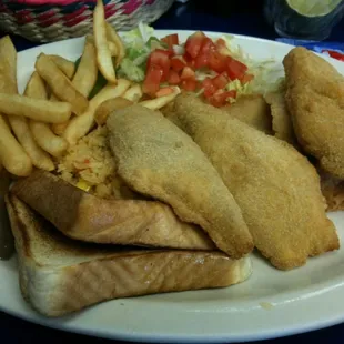 Fried fish and shrimp combo