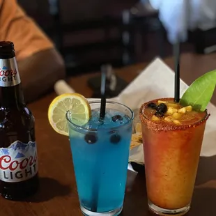 two drinks on a table