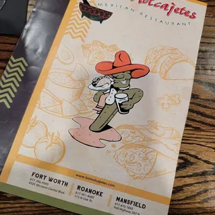 a menu for a mexican restaurant