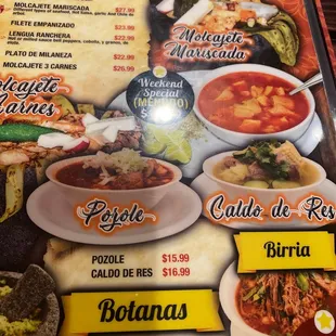 This menu is amazing! So many options.