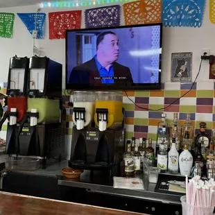 Margarita machines and booze!