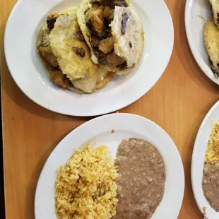 Gorditas w/side of rice and beans