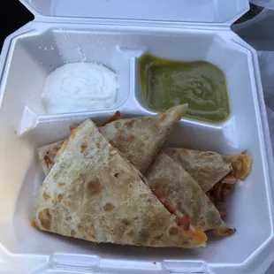 Pollo asado quesadilla for $6