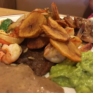 Steak with shrimp &amp; potatoes